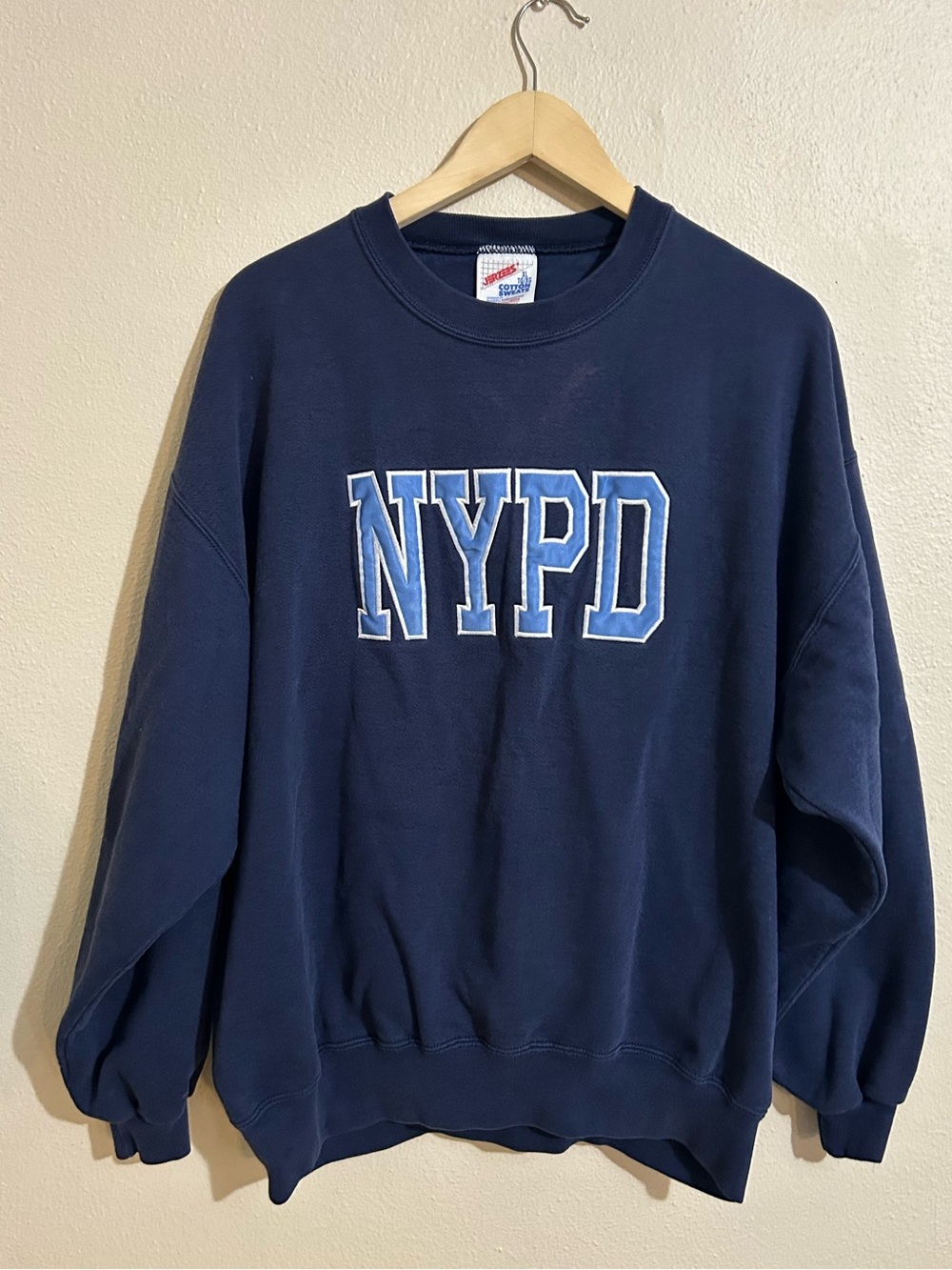 Jerzees Cotton Sweats NYPD Navy Crewneck Sweatshirt Vintage Size XL